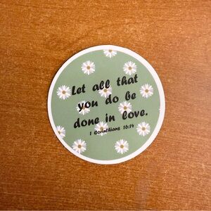 Inspirational Green and White‎ Sticker